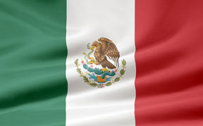 rippled Mexican flag